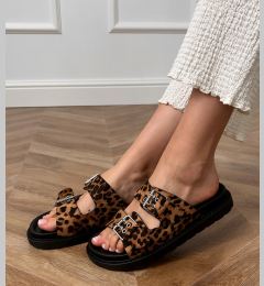 Снимка на marka niezdefiniowana Leopard print slides with buckles on straps Klinet