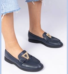 Снимка на marka niezdefiniowana Navy women's moccasins with elegant decoration Viletta