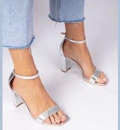 Снимка на marka niezdefiniowana Silver block heel sandals Kasedi