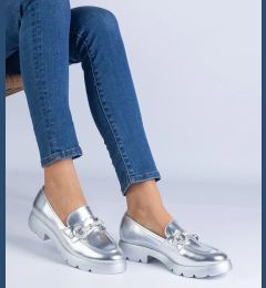 Снимка на marka niezdefiniowana Silver classic oxford shoes with embellishment Amikol