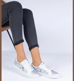 Снимка на marka niezdefiniowana Silver women's sneakers with an animal print Walorin