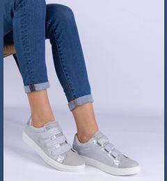Снимка на marka niezdefiniowana Silver women's sneakers with Velcro Iriza