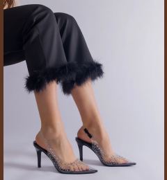 Снимка на marka niezdefiniowana Transparent open-back stilettos adorned with rhinestones Urrutia