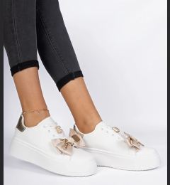 Снимка на marka niezdefiniowana White-and-gold women's sneakers Milonel