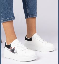 Снимка на marka niezdefiniowana White-black women's sporty sneakers with print Zelinda