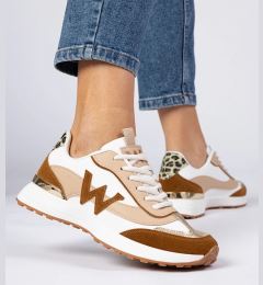 Снимка на marka niezdefiniowana White-brown women's sneakers with animal print Kalasa