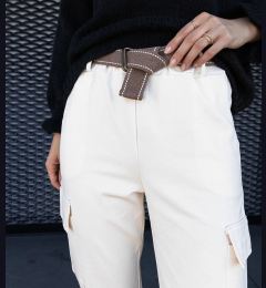 Снимка на marka niezdefiniowana White cargo pants with patch pockets Nuala