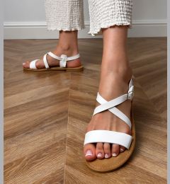 Снимка на marka niezdefiniowana White flat sandals with a strap Kallis