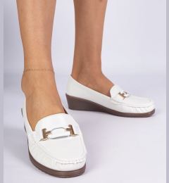 Снимка на marka niezdefiniowana White loafers with a wedge made of eco-leather Kappi