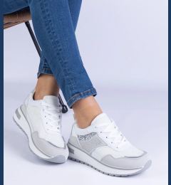 Снимка на marka niezdefiniowana White sneakers decorated with glitter and rhinestones Savina
