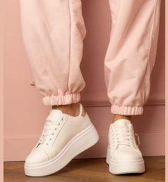 Снимка на marka niezdefiniowana White sneakers with a golden heart and a zircon pin Lerisol