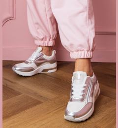 Снимка на marka niezdefiniowana White sneakers with rhinestones and metallic insert Garsi