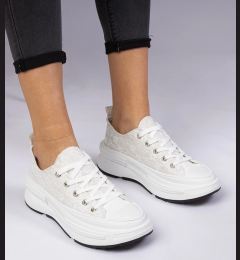 Снимка на marka niezdefiniowana White women's lace sneakers Katerin