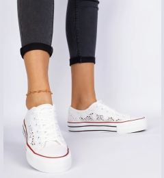 Снимка на marka niezdefiniowana White women's perforated sneakers Fernansis