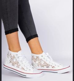 Снимка на marka niezdefiniowana White women's perforated sneakers Lesli