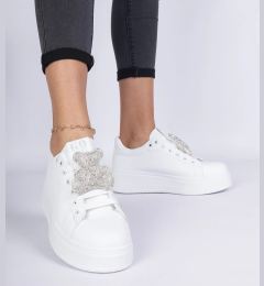 Снимка на marka niezdefiniowana White women's sneakers decorated with a rhinestone teddy Karrot