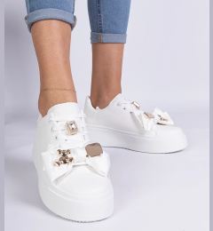 Снимка на marka niezdefiniowana White women's sneakers decorated with a teddy bear Milonel