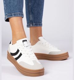 Снимка на marka niezdefiniowana White women's sneakers with black accents Melly
