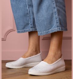 Снимка на marka niezdefiniowana White women's sneakers with rhinestones Luizet
