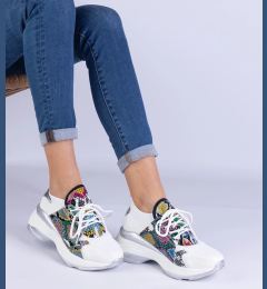 Снимка на marka niezdefiniowana White women's sports sneakers with colorful print Fatih