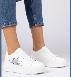 Снимка на marka niezdefiniowana White women's sporty sneakers with print Zelinda