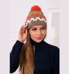 Снимка на marka niezdefiniowana Women's cap Laila K283 dark beige+kiwi