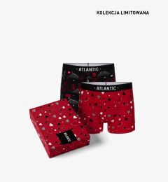 Снимка на Men ́s boxers Love ATLANTIC 2Pack + gift box - black, red