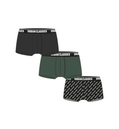 Снимка на Men's Boxer Shorts 3-Pack Dark Green/Black/Branded AOP