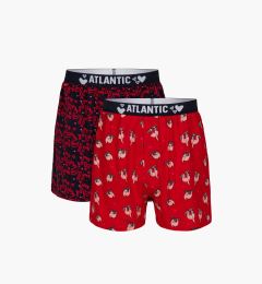 Снимка на Men's boxer shorts ATLANTIC 2Pack - red/dark blue