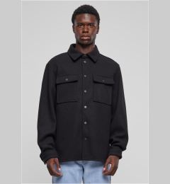 Снимка на Men's fleece shirt Plain Overshirt black