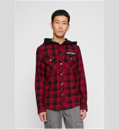 Снимка на Men's hooded shirt Iron Maiden Checkshirt Eddy red/black