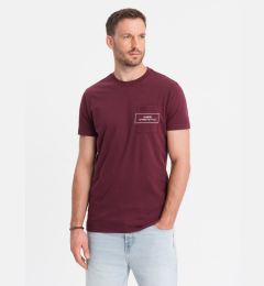 Снимка на Men's Ombre Streetstyle cotton t-shirt with pocket print - maroon