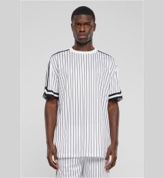 Снимка на Men's Oversized Striped Mesh Tee T-Shirt - white/black
