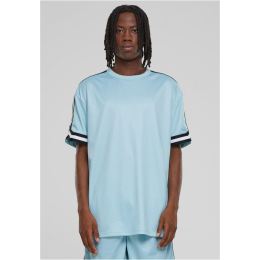 Снимка на Men's Oversized Stripes Mesh T-Shirt - Ocean Blue