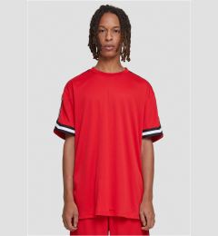 Снимка на Men's Oversized Stripes Mesh Tee T-Shirt - Red