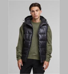 Снимка на Men's quilted vest with hood Recycled black