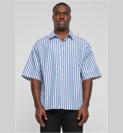 Снимка на Men's short-sleeved shirt Striped Summer white/blue