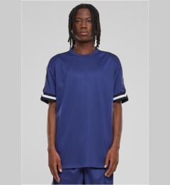 Снимка на Men's T-Shirt Oversized Stripes Mesh - Navy Blue
