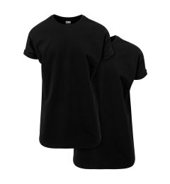 Снимка на Men's T-shirts Pre-Pack Long Shaped Turnup 2-Pack black