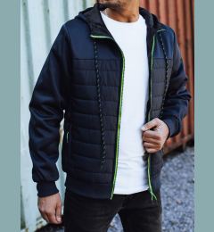 Снимка на Men's transitional quilted jacket with hood dark blue Dstreet