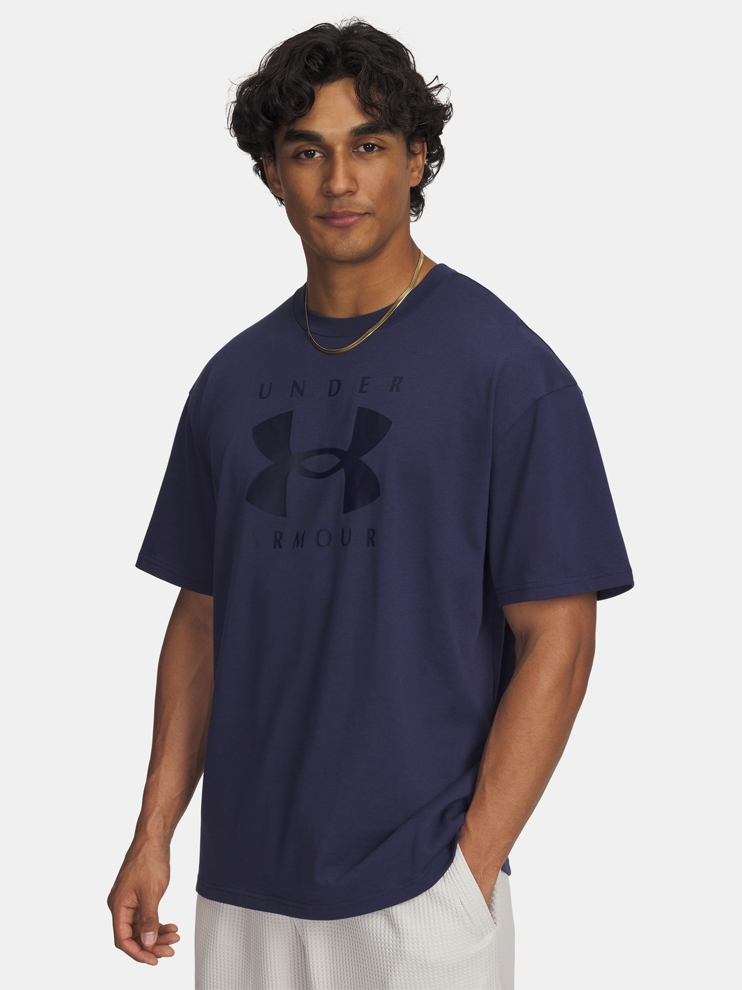 Снимка на Men's Under Armour UA M HW OS Branded SS-BLU T-Shirt - Mens
