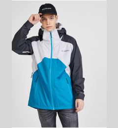 Снимка на Men's White-Blue Columbia Rain Scape™ Jacket - Men