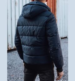 Снимка на Men's winter quilted jacket with hood dark blue Dstreet