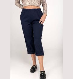 Снимка на Navy blue cotton trousers with elastic band
