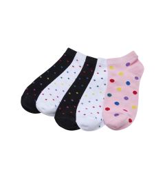 Снимка на No Show Socks Rainbow Dots 5-Pack White/Black/Hibiskuspink
