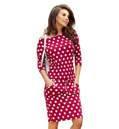 Снимка на Numoco polka dot sports dress with ties and pockets