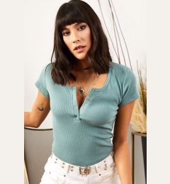 Снимка на Olalook Women's Aqua Green Snap-On Camisole Blouse