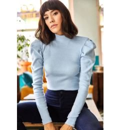 Снимка на Olalook Women's Baby Blue Princess Sleeve Lycra Blouse