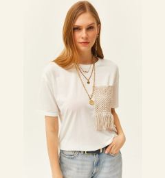 Снимка на Olalook Women's Ecru Garnish T-Shirt