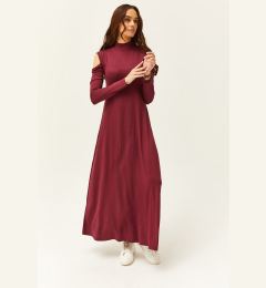 Снимка на Olalook Women's Purple Off-the-Shoulder Lycra Maxi Flared Dress